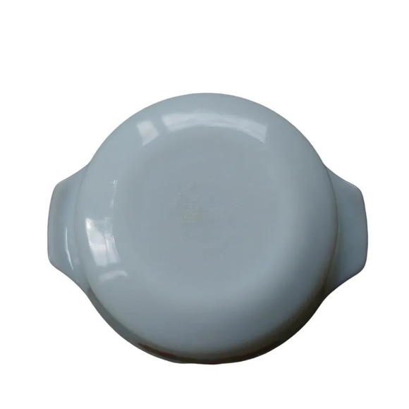 Anchor Hocking Milk Glass Casserole Dish Fruit Theme 1.5 Quart  Round - Picture 7 of 9